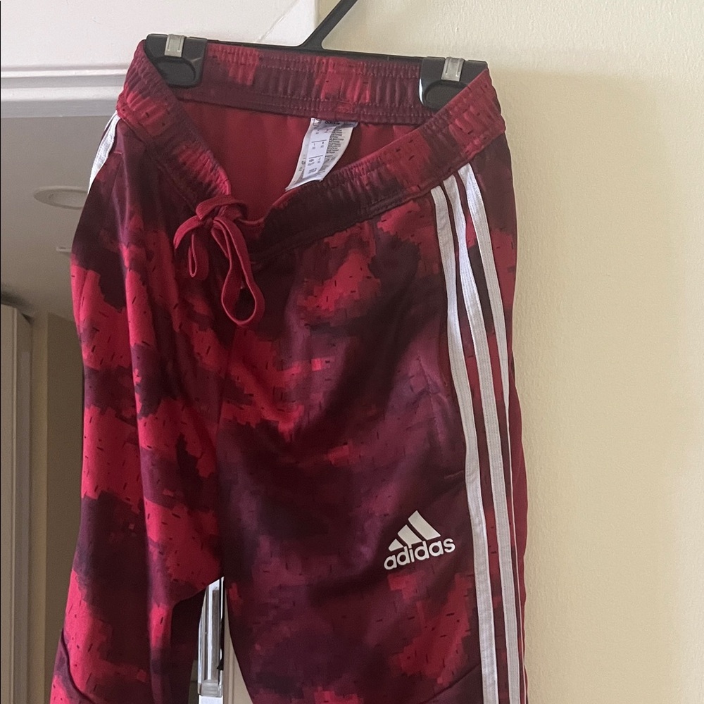 Adidas Kids Red and Black Sweatpants
